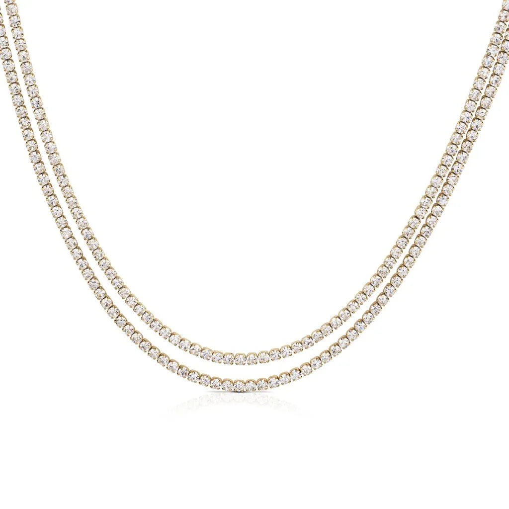 Collana Ops donna tennis in acciaio dorato OPSCL-948