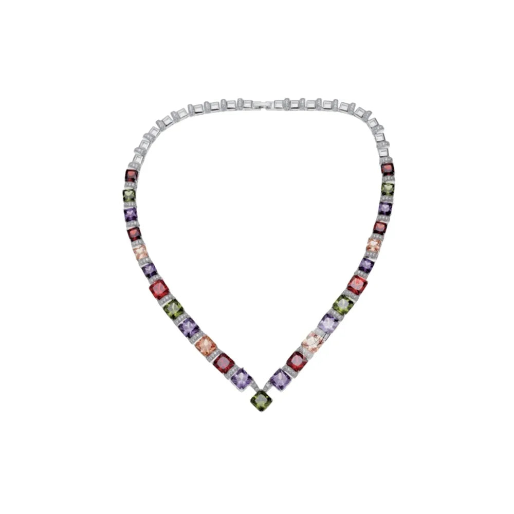 Ottaviani Damenhalskette mit mehrfarbigen Zirkonia 500904c
