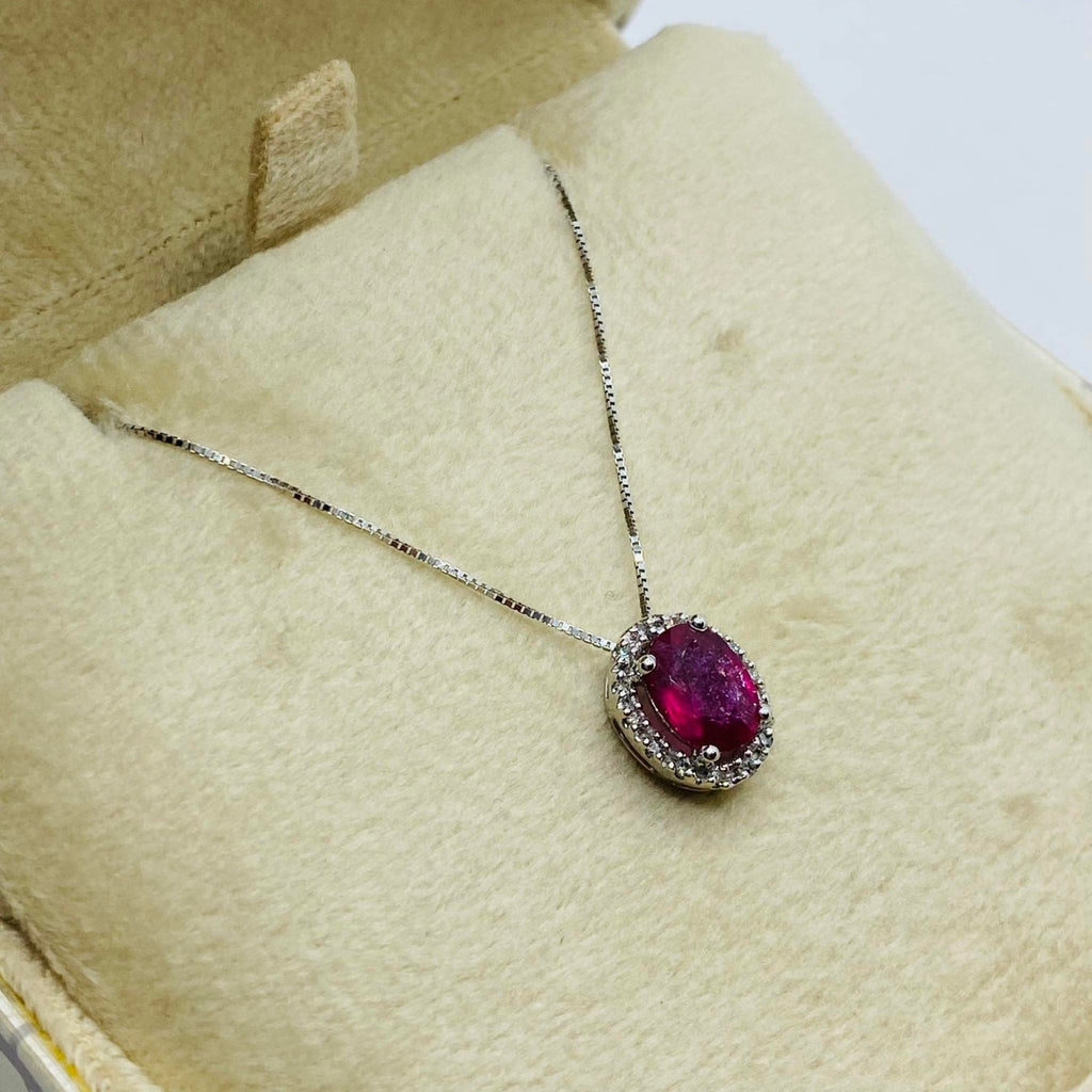 Collana Pendente donna marca DonnaOro Rubino e diamanti DHPR9853.007