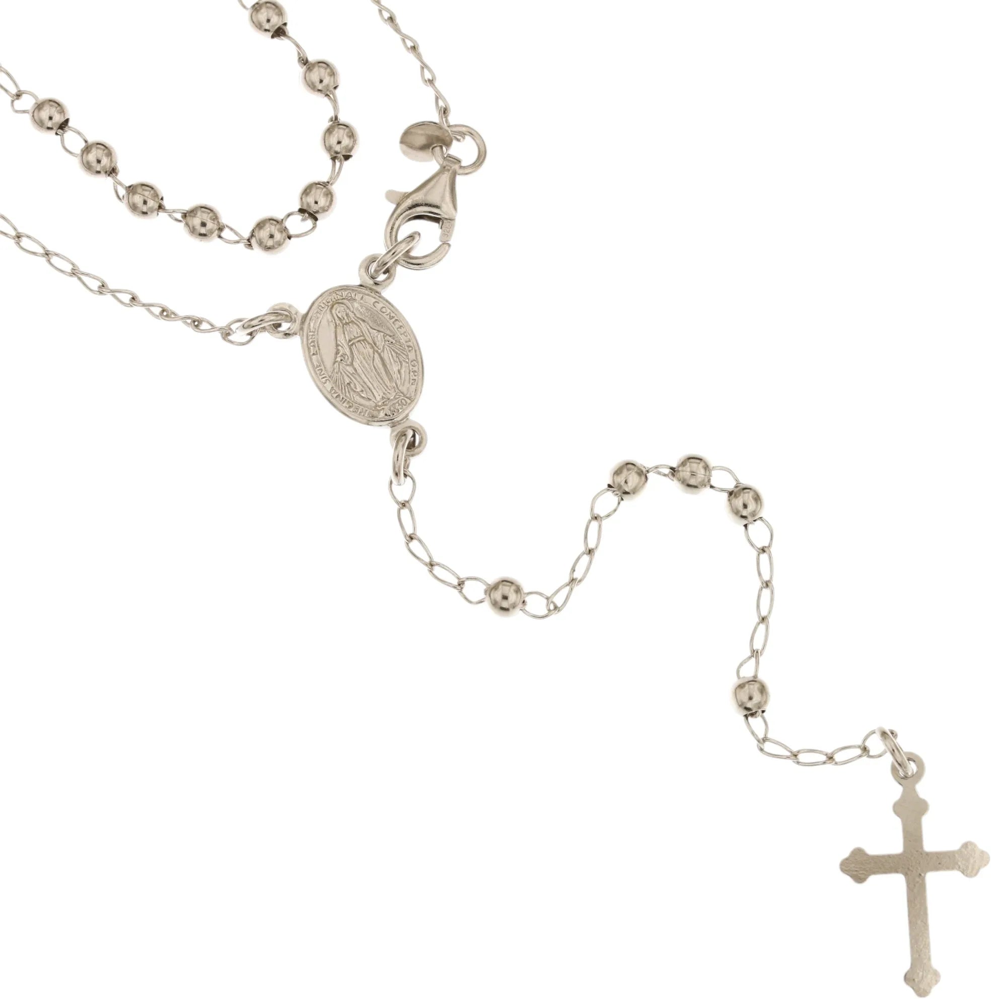 Collana Rosario in argento 50 cm unisex