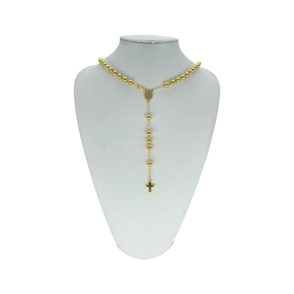 Collana Rosario in argento dorato 66 cm Unisex
