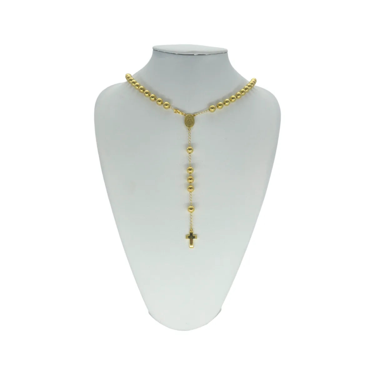 Collana Rosario in argento dorato 66 cm Unisex