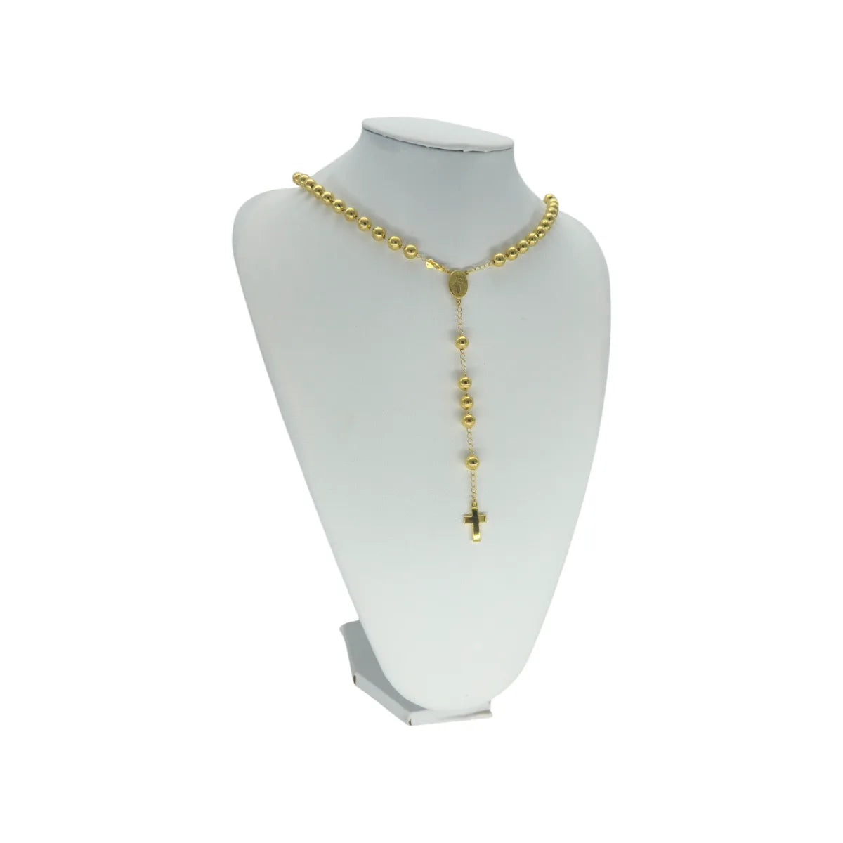 Collana Rosario in argento dorato 66 cm Unisex