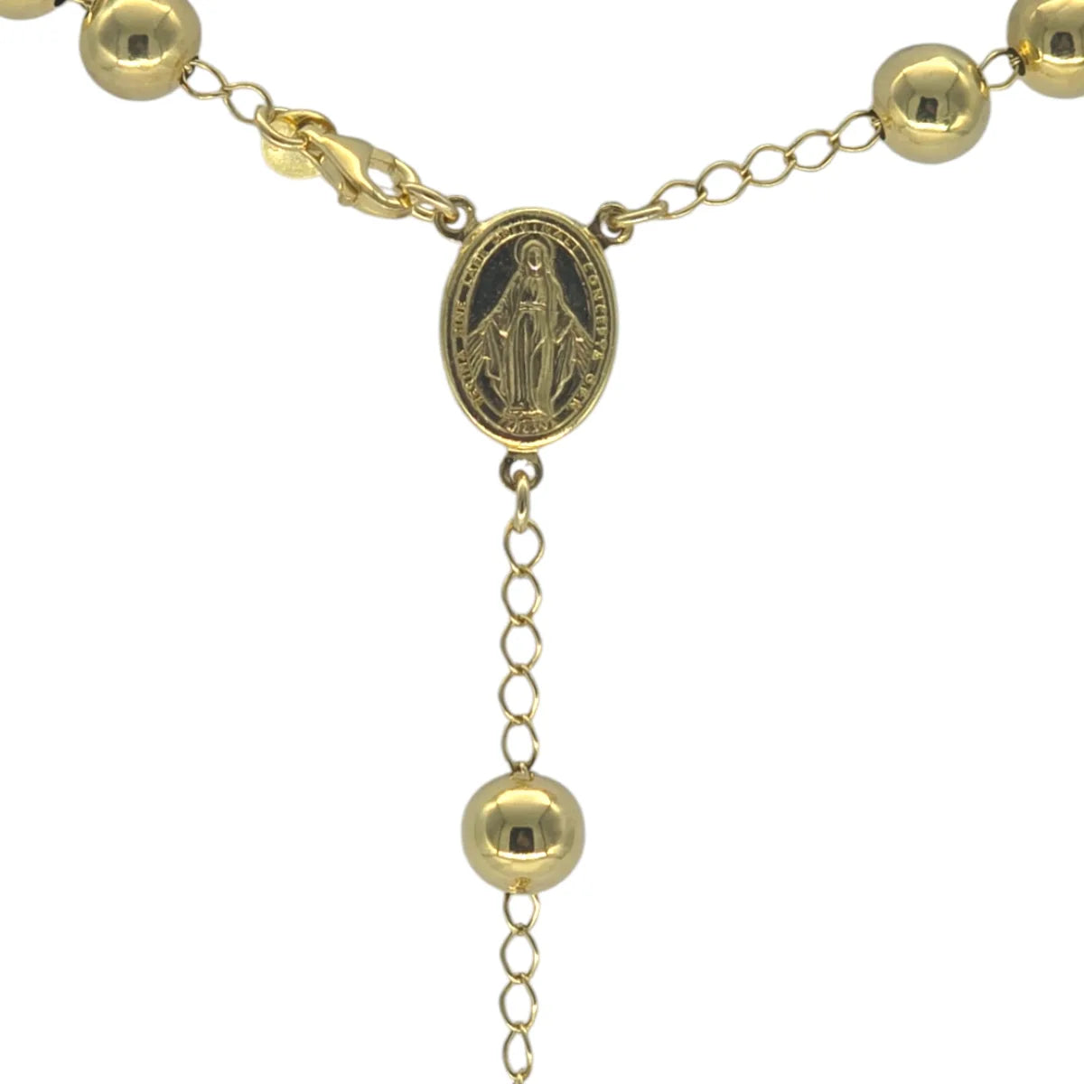 Collana Rosario in argento dorato 66 cm Unisex
