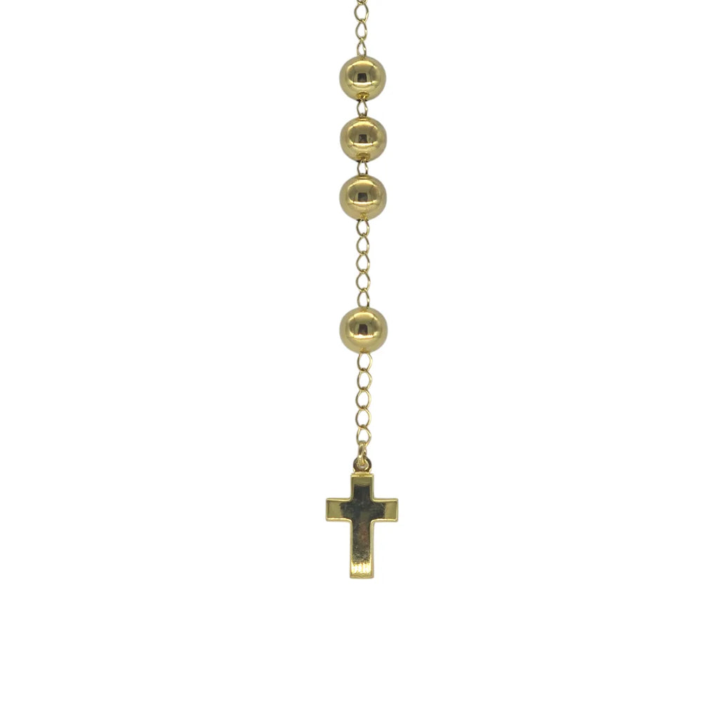 Collana Rosario in argento dorato 66 cm Unisex