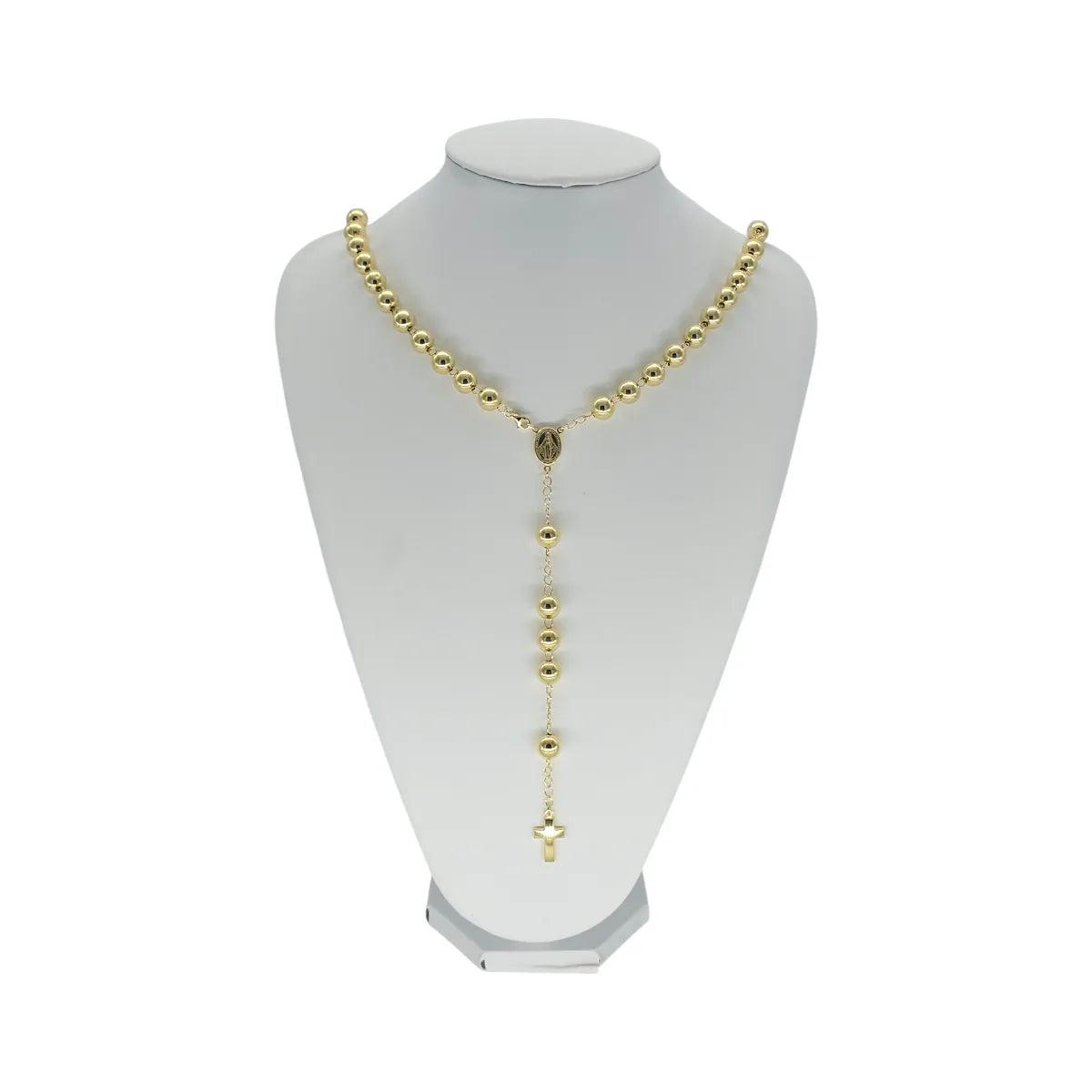 Collana Rosario in argento dorato 80 cm Unisex