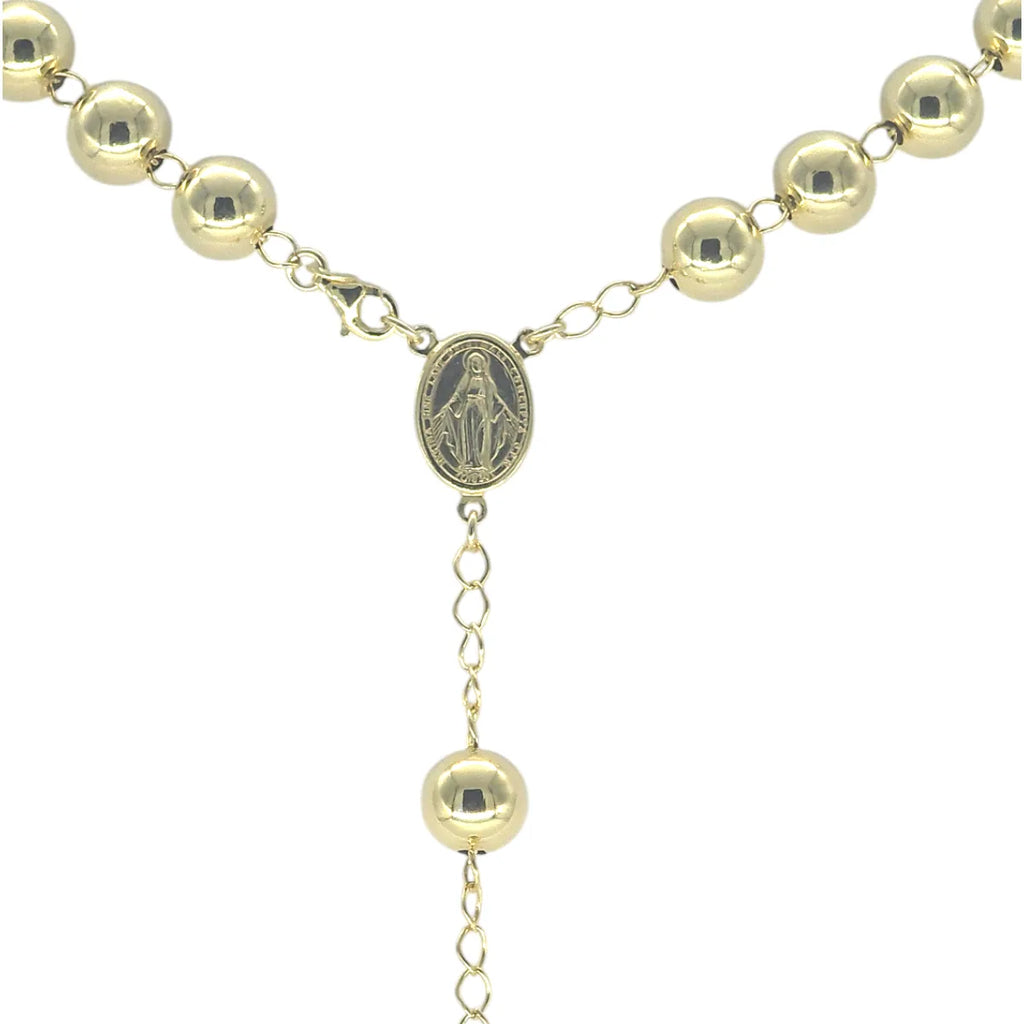 Vergoldete Rosenkranzkette, 80 cm, Unisex