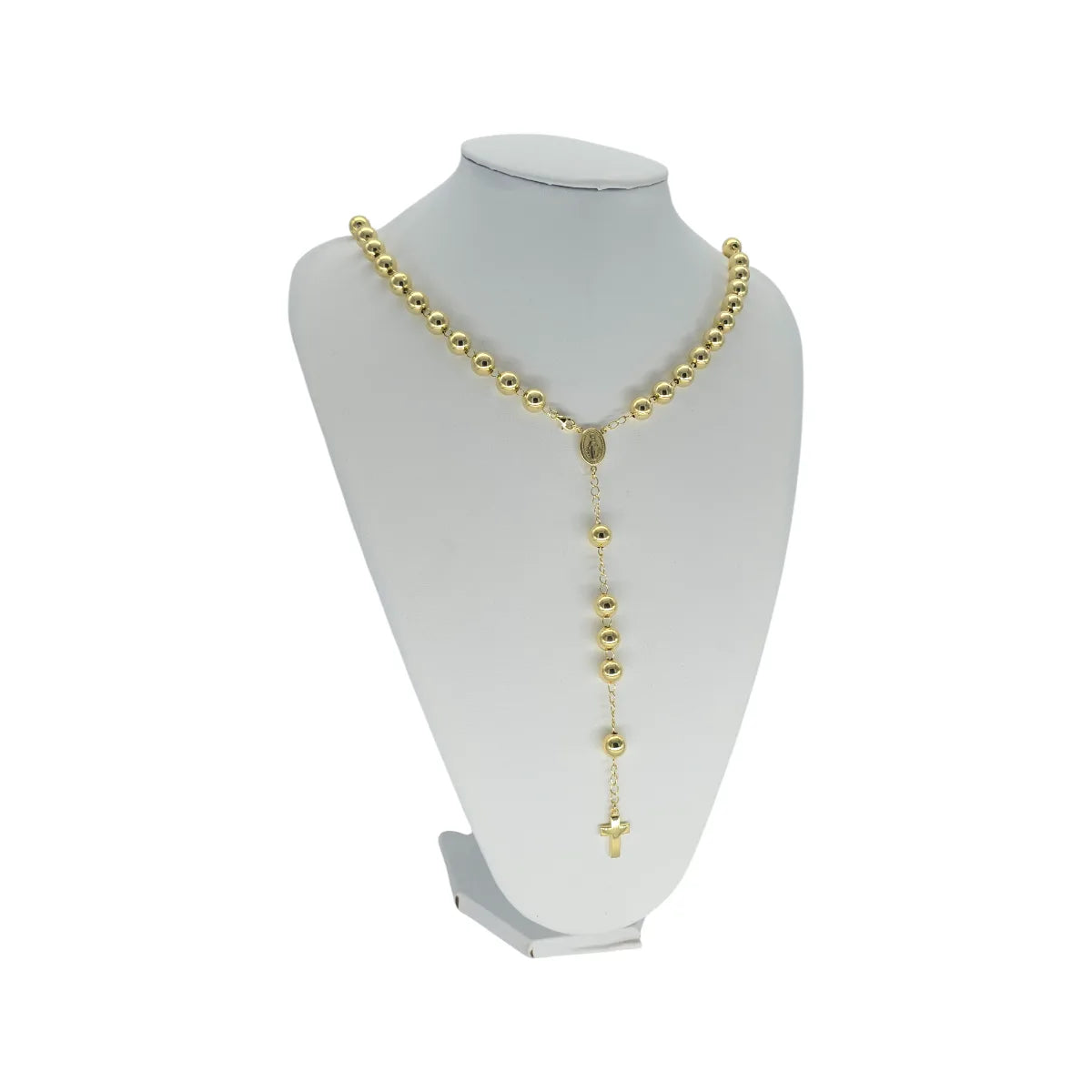 Collana Rosario in argento dorato 80 cm Unisex