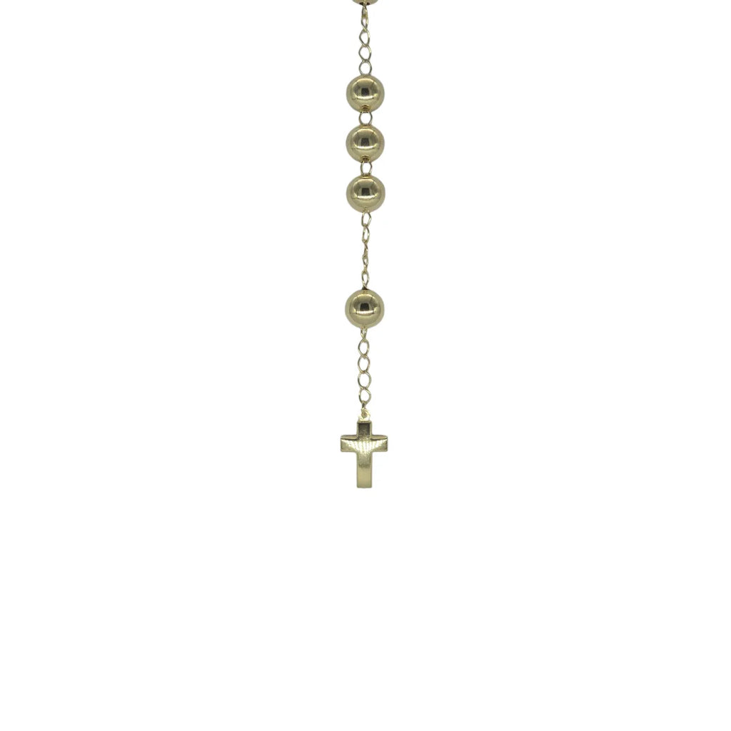 Vergoldete Rosenkranzkette, 80 cm, Unisex