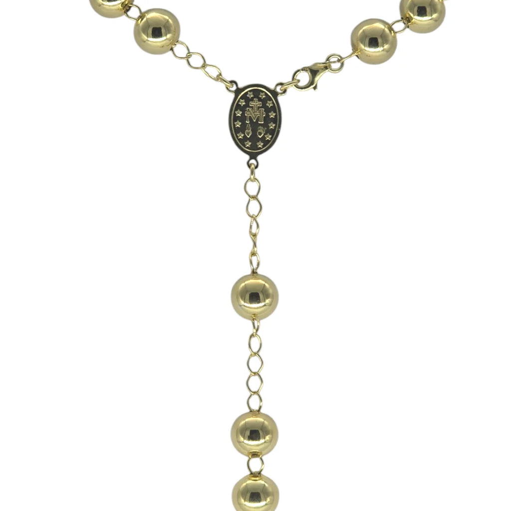 Vergoldete Rosenkranzkette, 80 cm, Unisex