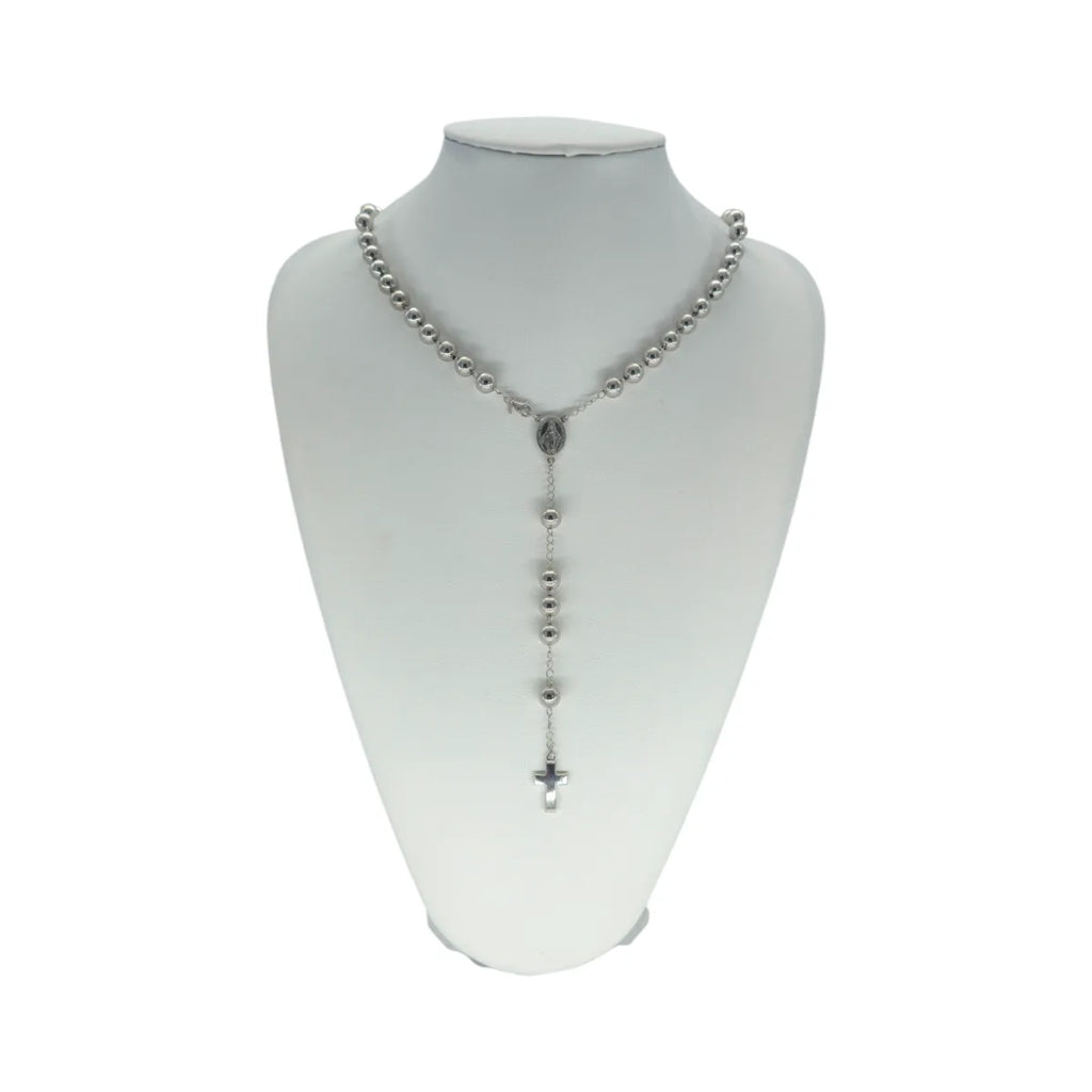Collana Rosario in argento lunghezza 66 cm Unisex