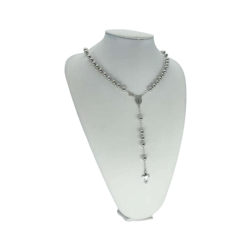 Collana Rosario in argento lunghezza 66 cm Unisex
