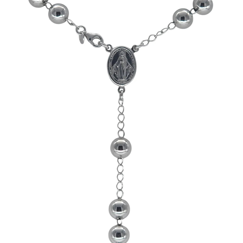 Collana Rosario in argento lunghezza 66 cm Unisex