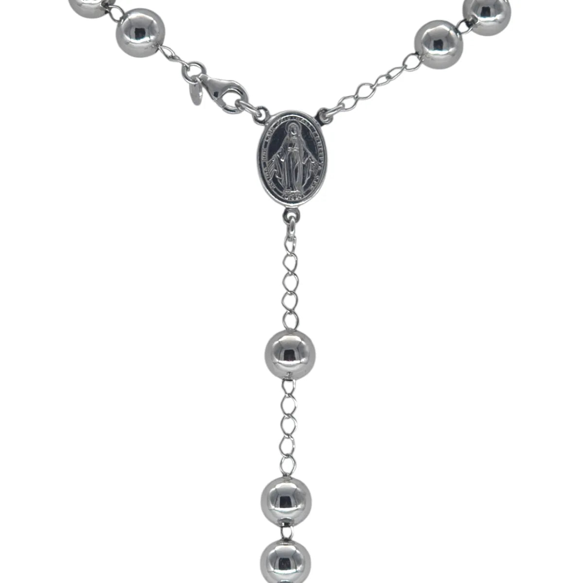 Collana Rosario in argento lunghezza 66 cm Unisex