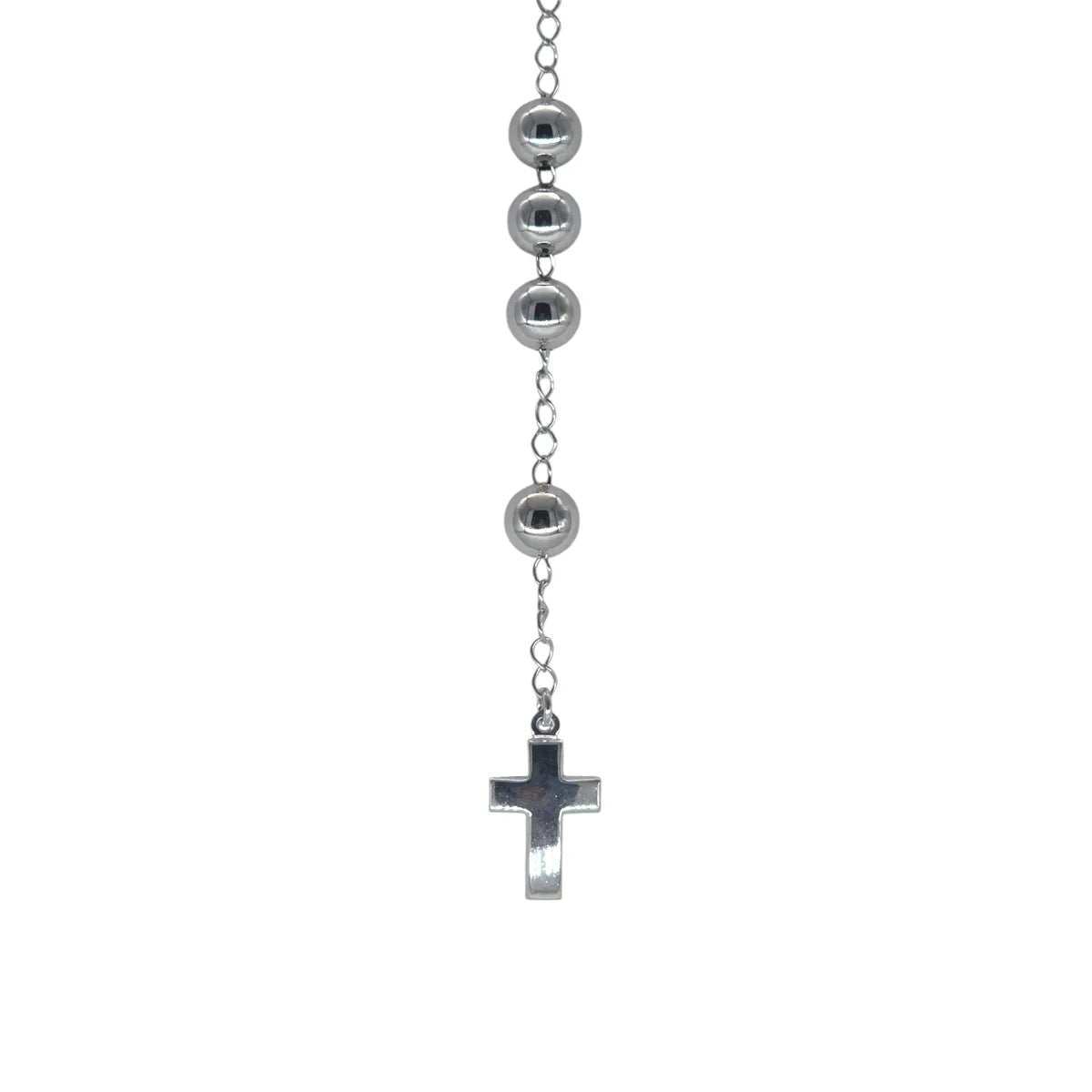 Collana Rosario in argento lunghezza 66 cm Unisex