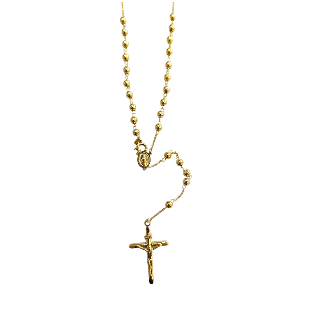 Unisex Rosenkranzkette aus 9 Karat Gelbgold