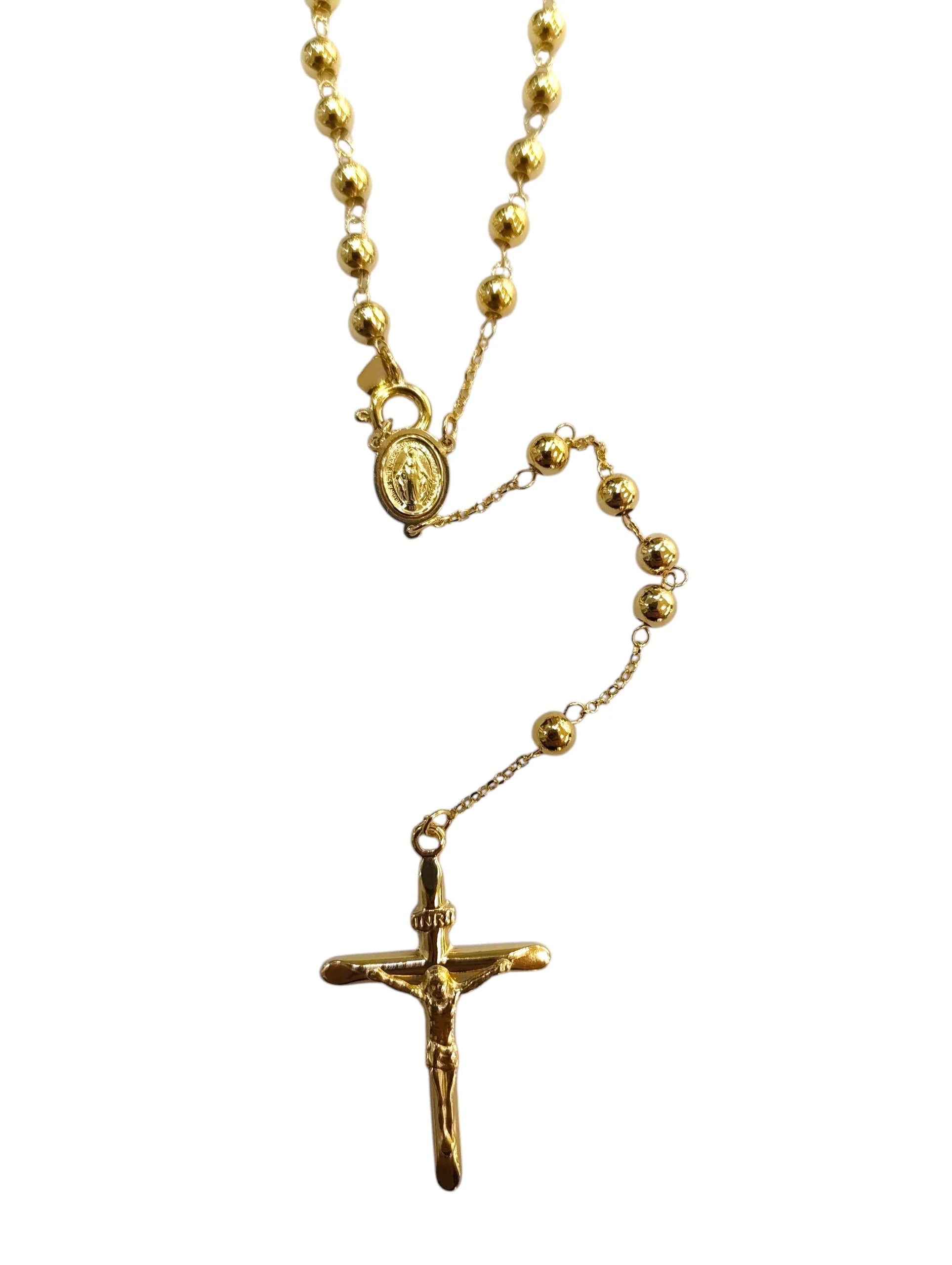 Unisex Rosenkranzkette aus 9 Karat Gelbgold