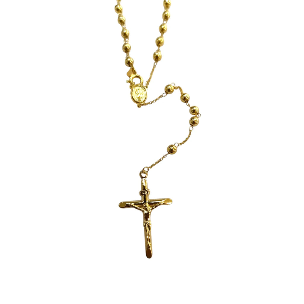 Unisex Rosenkranzkette aus 9 Karat Gelbgold