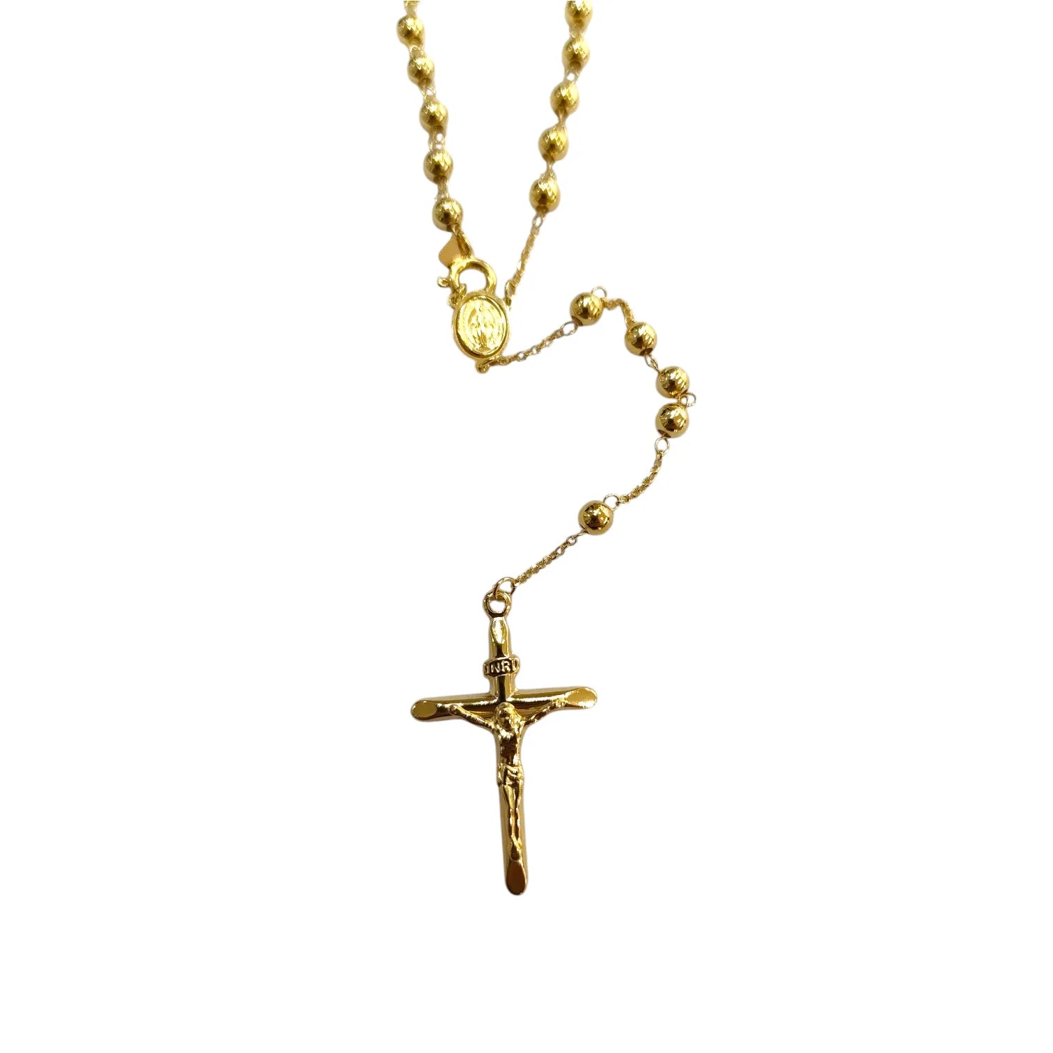Unisex Rosenkranzkette aus 9 Karat Gelbgold