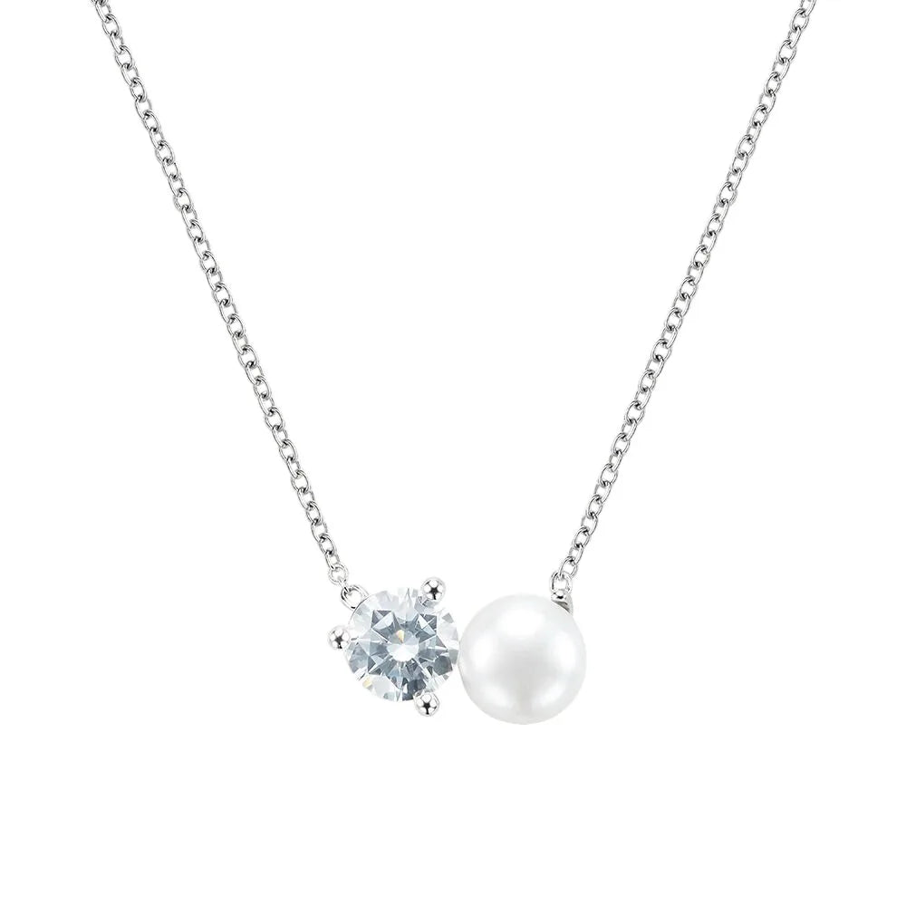 Stroili Damenhalskette aus Silber mit Perle und Zirkonia