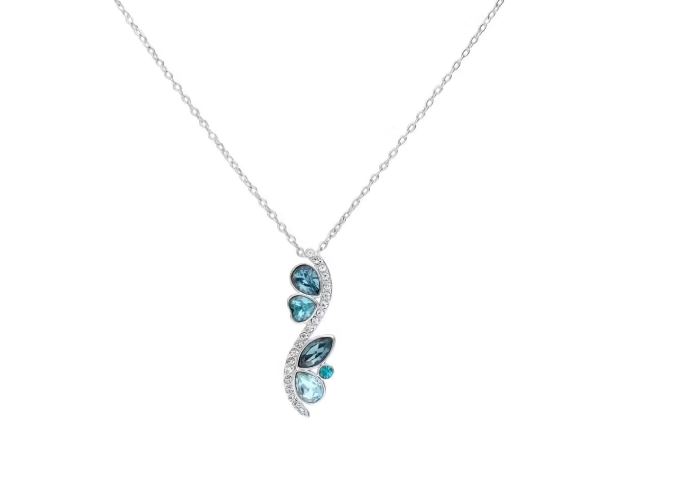 Collana Stroili donna in metallo rodiato con pietre azzurre e strass 1668620