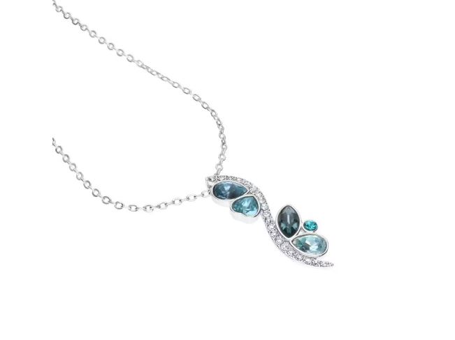 Collana Stroili donna in metallo rodiato con pietre azzurre e strass 1668620