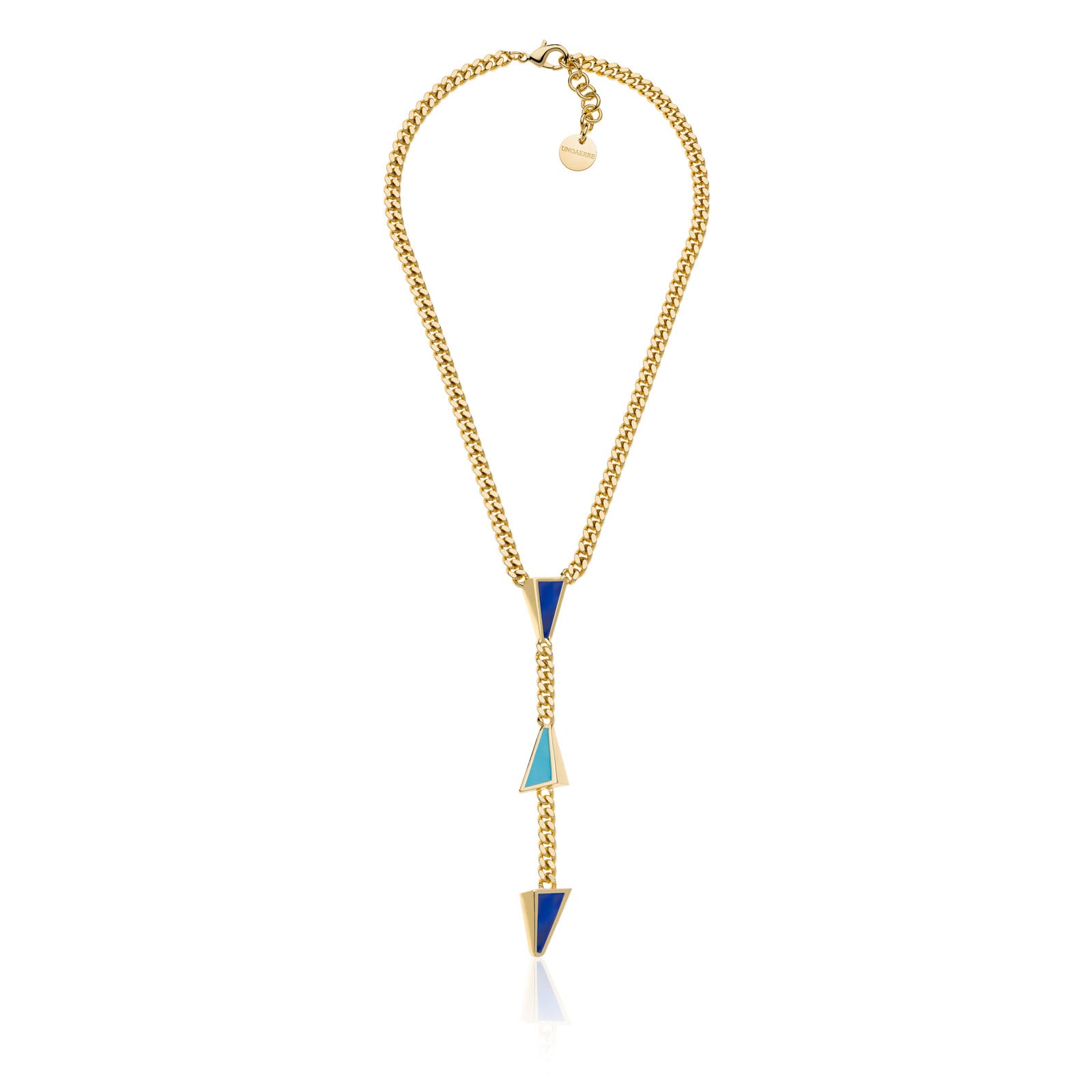 Collana Unoaerre donna a Y con smalto blu e azzurro 2289