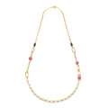 Collana Unoaerre donna con sfere rosa in bronzo dorato 2560