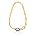 Collana Unoaerre donna grumetta con moschettone nero 2356