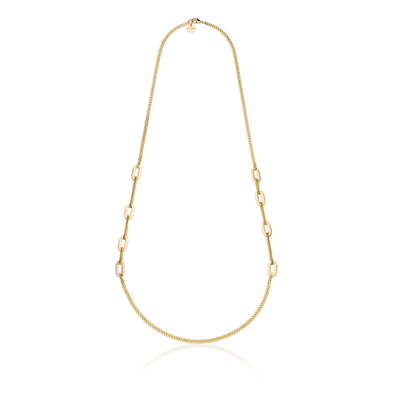 Collana Unoaerre donna lunga maglie ovali alternate 2376