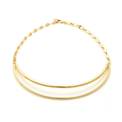 Collana Unoaerre donna rigida in bronzo dorato line 2634