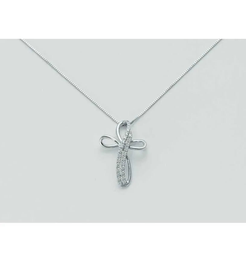 Collana Yukiko croce pendente con diamanti cld2259y