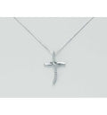 Yukiko-Halskette, Kreuz-Anhänger mit Diamanten cld2731y