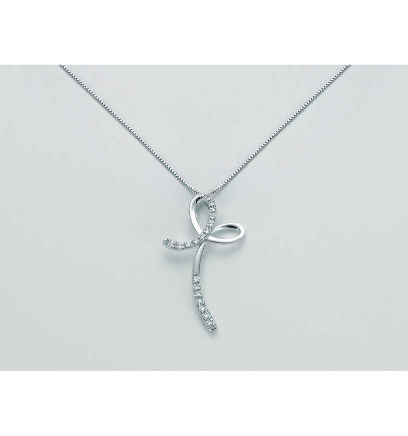 Yukiko Halskette Kreuzanhänger mit Diamanten cld3806y