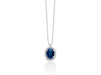 Collier Yukiko femme en or avec saphir et diamants CLD4093Y