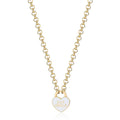 Collana acciaio dorato donna gioielli Sagapò Be My Always sbm85 cuore bianco
