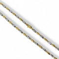 Collana bicolore in oro bianco e giallo 18 carati con maglia a catena geometrica