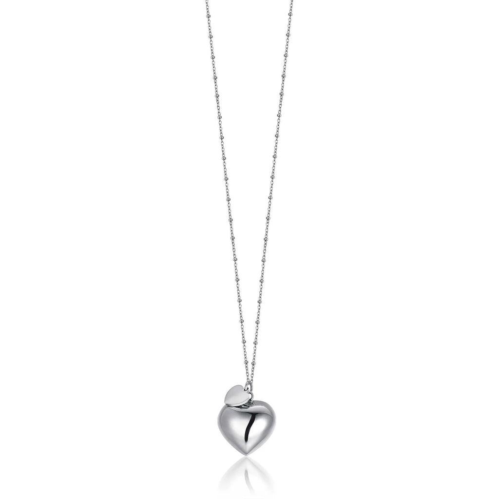 Collana chiama angeli donna gioielli Luca Barra con cuore acciaio ck1927