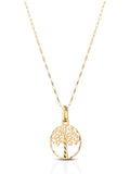 Collana classica in oro giallo 18kt con albero della vita