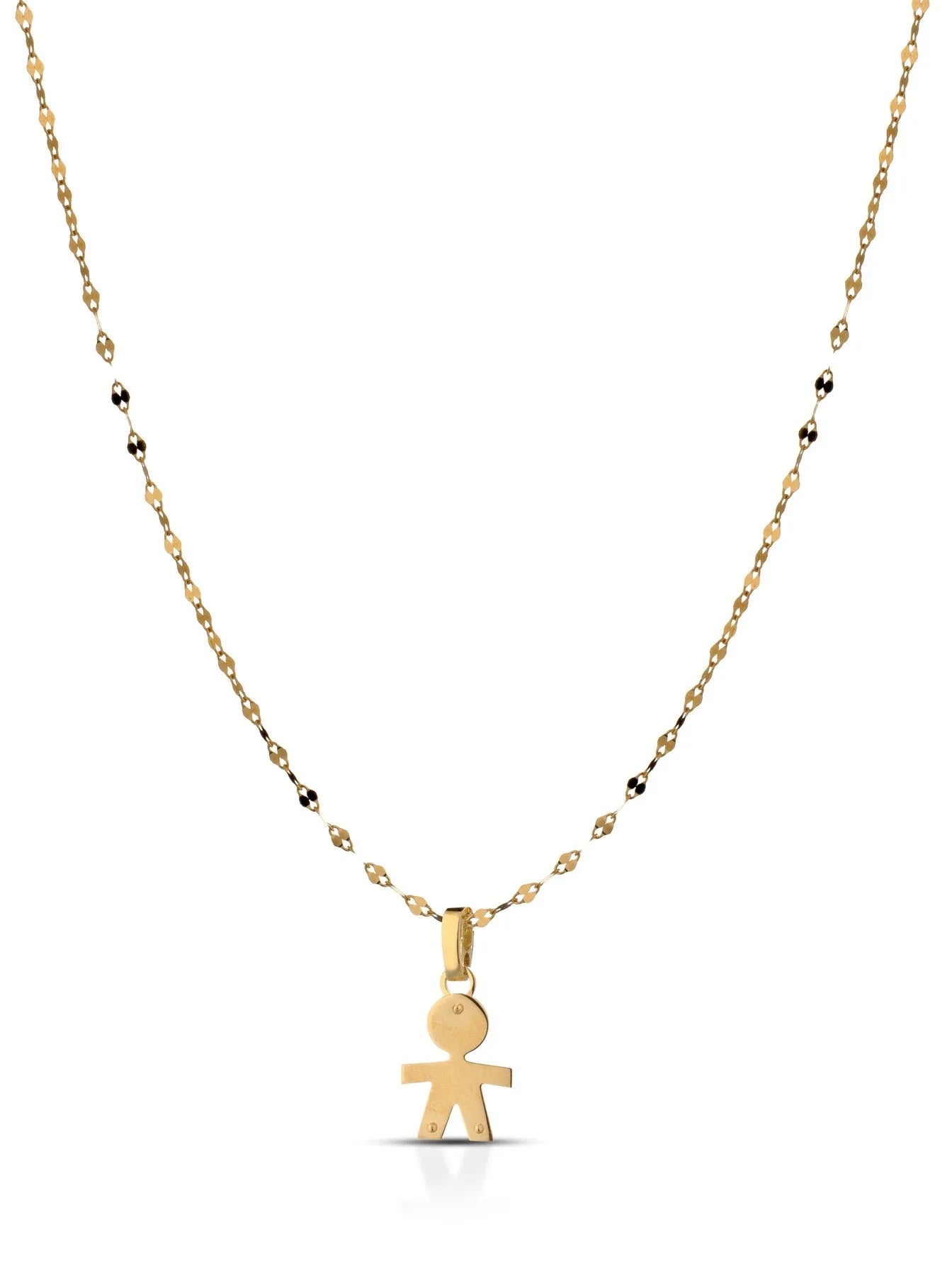 Collana classica in oro giallo 18kt con bambino