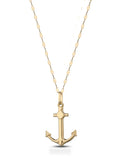 Collana classica uomo con ancora in oro giallo 18kt