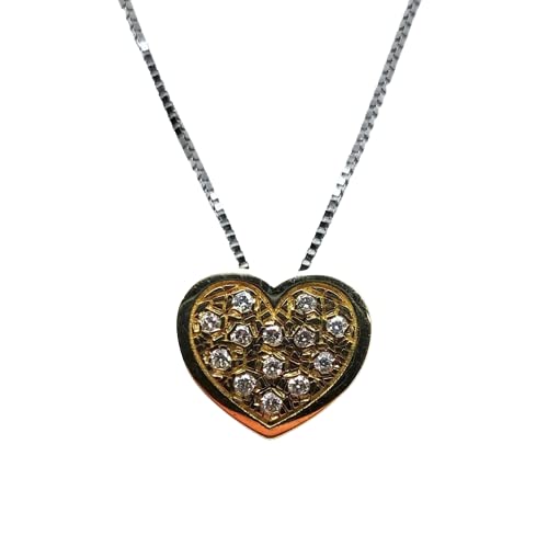 Halskette mit goldenem Herz aus Gold und Diamanten Damen Gold DHPF9418.005