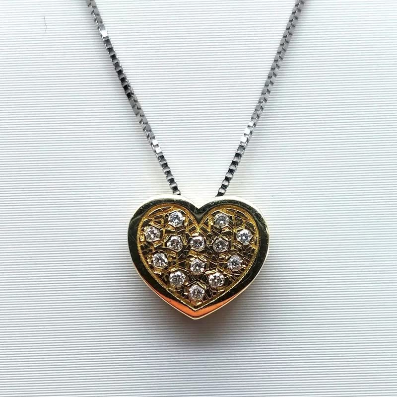 Halskette mit goldenem Herz aus Gold und Diamanten Damen Gold DHPF9418.005