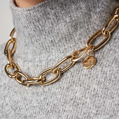 Collana con catena forzatina in bronzo dorato 1764 Unoaerre donna