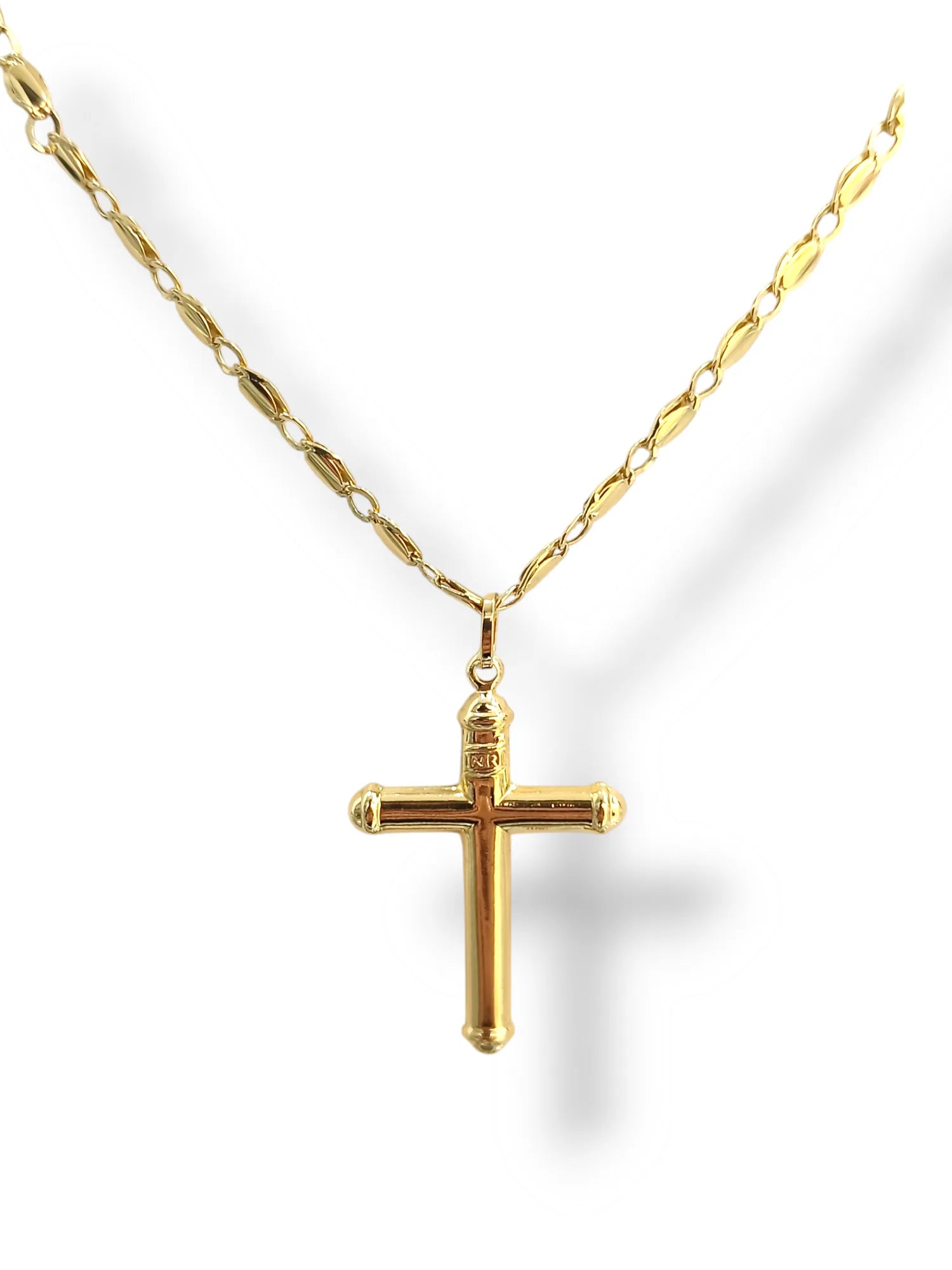 Collana con croce in oro giallo 18kt classica