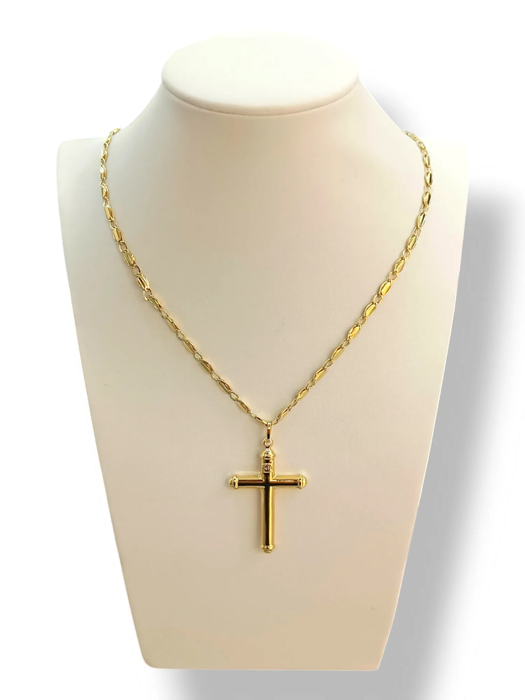 Collana con croce in oro giallo 18kt classica