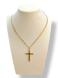 Collana con croce in oro giallo 18kt classica