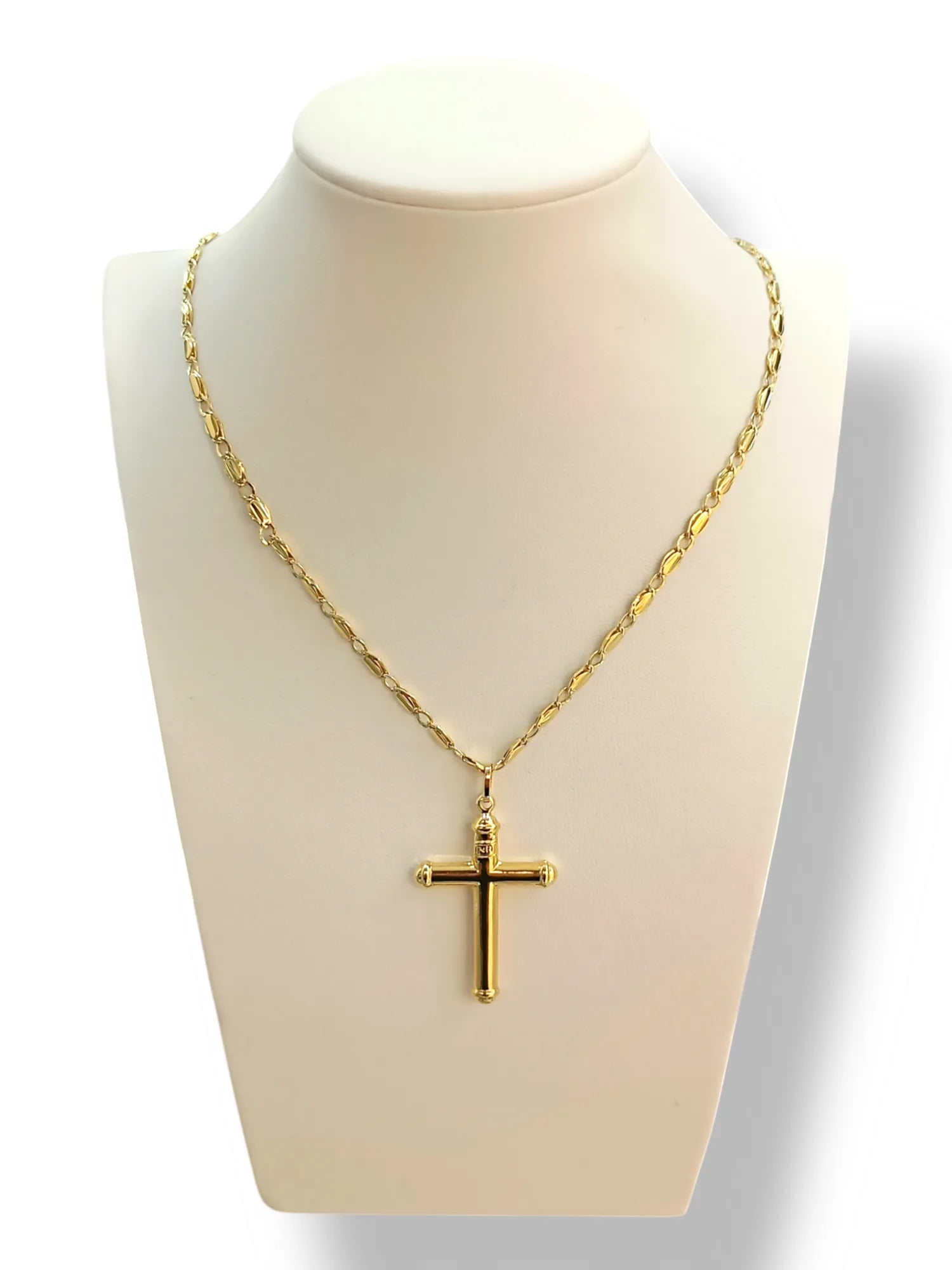 Collana con croce in oro giallo 18kt classica