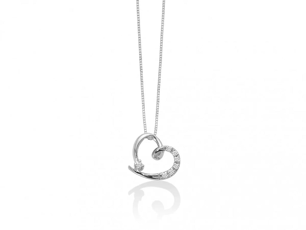 Collana con cuore pendente Yukiko con diamanti cld2727y-375