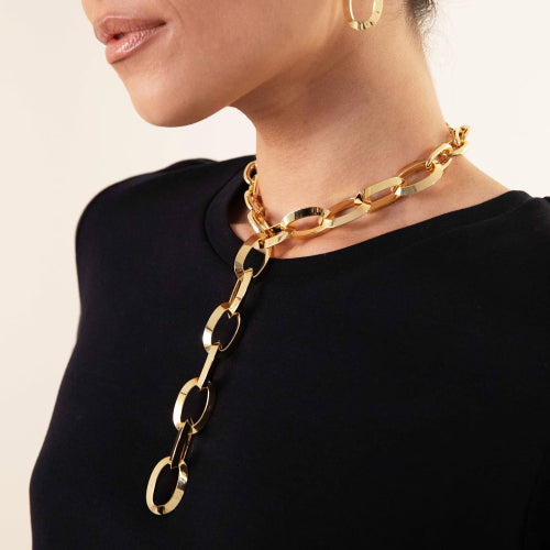 Collana con maglie ovali e triangolari Unoaerre donna 2139